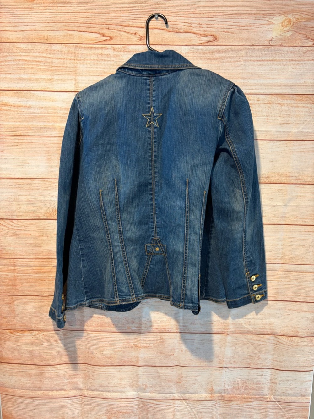 jeanstar Blue Denim Shirt Jacket with Contrast Stitching